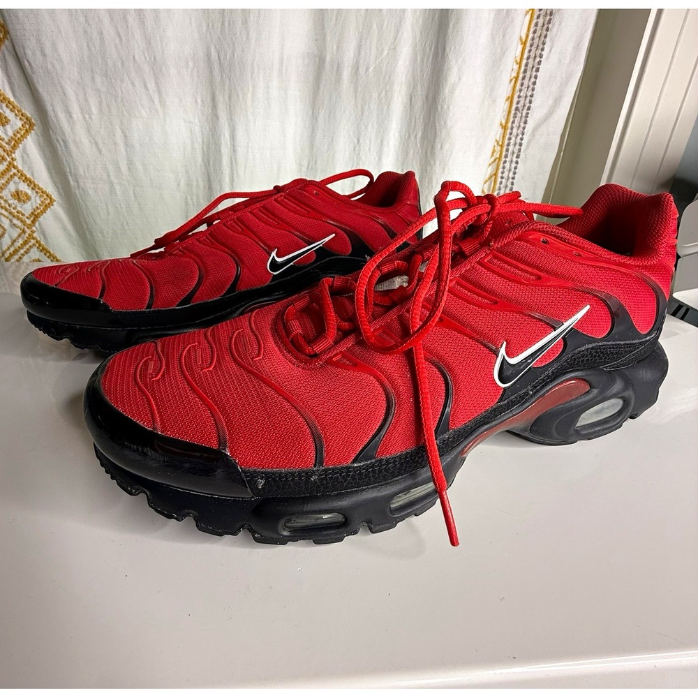 Nike Air Max Plus TN University Red/Black-White Low Top Mesh Lace Up US 13